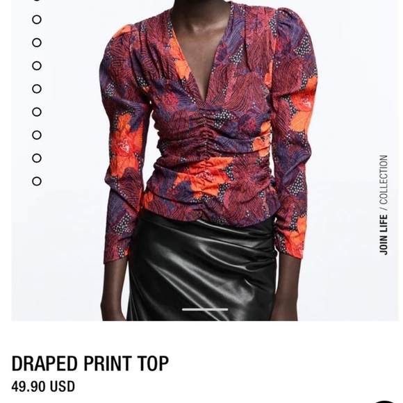 NWT Zara draped print top - Picture 6 of 9